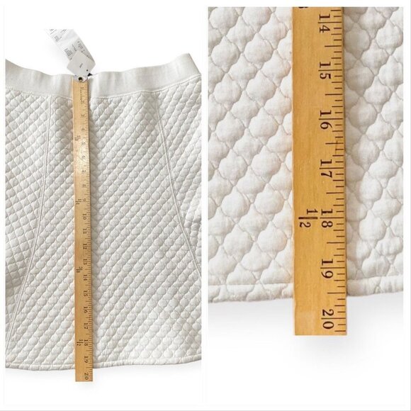 Uniqlo guilted ivory skirt, elasticize waist, Size L - Picture 7 of 10